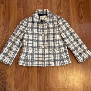 Vintage Banana Republic Classic Plaid Jacket Black & White Size XS